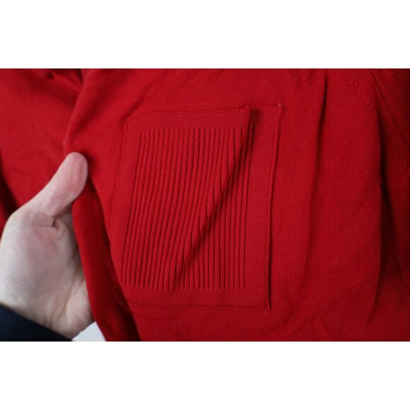 Vintage 50s 60s Streetwear Mens Large Ban Lon Knit Collared Pullover Polo Red - Picture 4 of 16